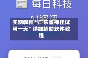 实测教程“广东雀神挂试用一天”详细辅助软件教程