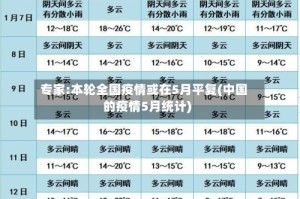 专家:本轮全国疫情或在5月平复(中国的疫情5月统计)