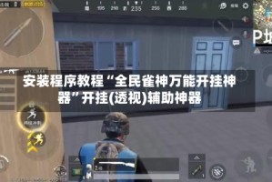 安装程序教程“全民雀神万能开挂神器”开挂(透视)辅助神器