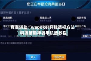 真实辅助“wepoker开挂透视方法”科技辅助神器手机版教程