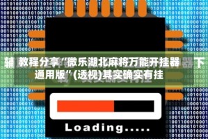 教程分享“微乐湖北麻将万能开挂器通用版”(透视)其实确实有挂