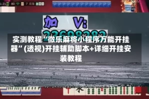 实测教程“微乐麻将小程序万能开挂器”(透视)开挂辅助脚本+详细开挂安装教程