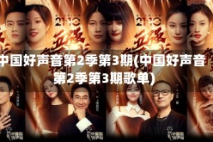 中国好声音第2季第3期(中国好声音第2季第3期歌单)