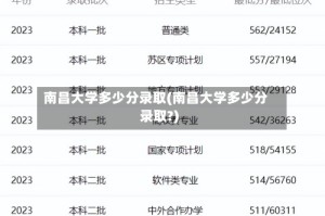 南昌大学多少分录取(南昌大学多少分录取?)