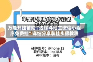 万能开挂辅助“边锋斗地主微信小程序免费挂”详细分享装挂步骤教程