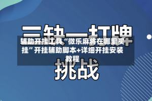 辅助开挂工具“微乐麻将在哪里买挂”开挂辅助脚本+详细开挂安装教程