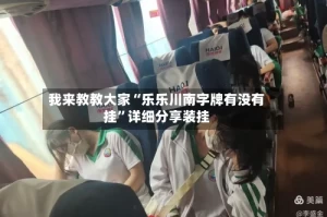 我来教教大家“乐乐川南字牌有没有挂”详细分享装挂