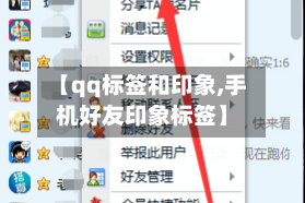 【qq标签和印象,手机好友印象标签】