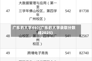 广东的大学460(广东的大学录取分数线2025)