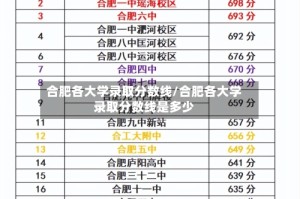 合肥各大学录取分数线/合肥各大学录取分数线是多少