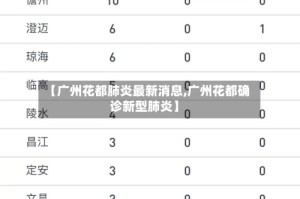 【广州花都肺炎最新消息,广州花都确诊新型肺炎】