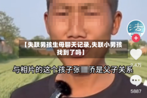 【失联男孩生母聊天记录,失联小男孩找到了吗】