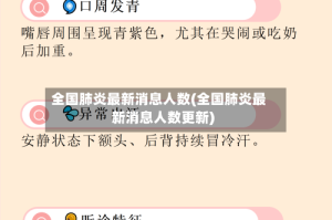 全国肺炎最新消息人数(全国肺炎最新消息人数更新)