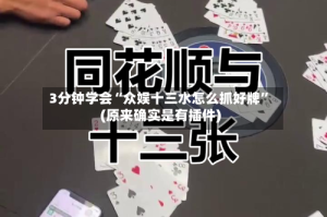 3分钟学会“众娱十三水怎么抓好牌”(原来确实是有插件)