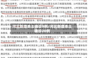 河北新增本土确诊9例/河北新增本土确诊20例