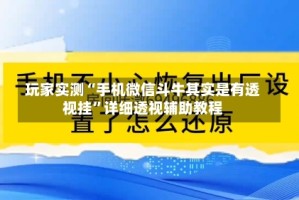 玩家实测“手机微信斗牛其实是有透视挂”详细透视辅助教程
