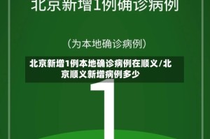 北京新增1例本地确诊病例在顺义/北京顺义新增病例多少