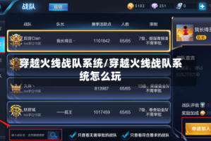 穿越火线战队系统/穿越火线战队系统怎么玩