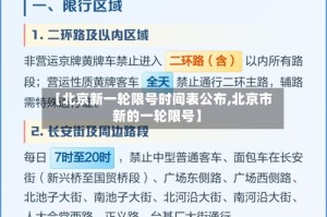 【北京新一轮限号时间表公布,北京市新的一轮限号】