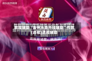 教程辅助“金州水鱼开挂辅助”作弊(透视)透视辅助