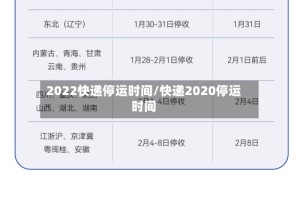2022快递停运时间/快递2020停运时间
