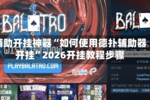 辅助开挂神器“如何使用德扑辅助器开挂”2026开挂教程步骤
