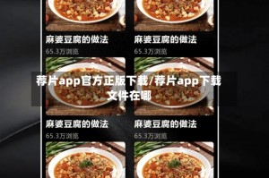 荐片app官方正版下载/荐片app下载文件在哪