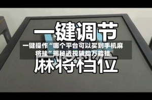 一键操作“哪个平台可以买到手机麻将挂”揭秘透视辅助万能挂