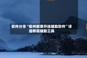 软件分享“衢州都莱开挂辅助软件”详细教程辅助工具