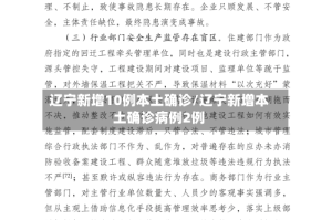 辽宁新增10例本土确诊/辽宁新增本土确诊病例2例