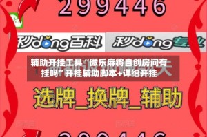 辅助开挂工具“微乐麻将自创房间有挂吗”开挂辅助脚本+详细开挂