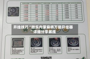 开挂技巧“微乐内蒙麻将万能开挂器”详细分享装挂