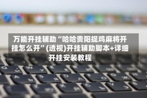 万能开挂辅助“哈哈贵阳捉鸡麻将开挂怎么开”(透视)开挂辅助脚本+详细开挂安装教程