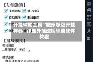 开挂辅助工具“微乐够级开挂神器”详细外挂透视辅助软件教程