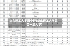 华东理工大学哪个好(华东理工大学是否一流大学)