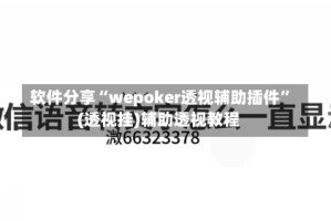 软件分享“wepoker透视辅助插件”(透视挂)辅助透视教程