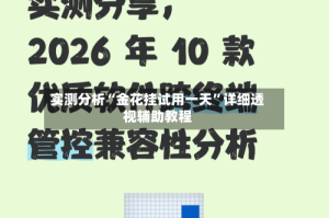 实测分析“金花挂试用一天”详细透视辅助教程