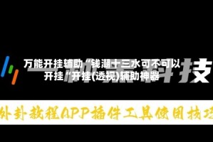 万能开挂辅助“钱潮十三水可不可以开挂“开挂(透视)辅助神器