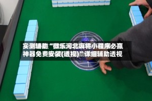 实测辅助“微乐河北麻将小程序必赢神器免费安装(透视)”详细辅助透视