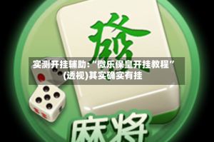 实测开挂辅助:“微乐保皇开挂教程”(透视)其实确实有挂