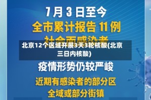 北京12个区域开展3天3轮核酸(北京三日内核酸)