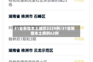 31省新增本土确诊2229例/31省新增本土病例62例