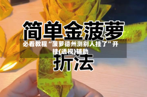 必看教程“菠萝德州测别人挂了”开挂(透视)辅助