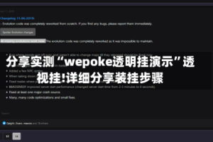 分享实测“wepoke透明挂演示”透视挂!详细分享装挂步骤