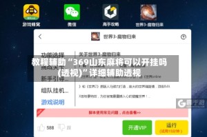 教程辅助“369山东麻将可以开挂吗(透视)”详细辅助透视