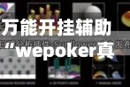万能开挂辅助“wepoker真的有透视吗”详细分享装挂步骤