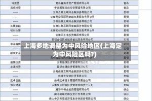 上海多地调整为中风险地区(上海定为中风险区吗?)