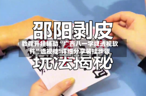 教程开挂辅助“广西八一字牌透视软件”透视挂!详细分享装挂步骤