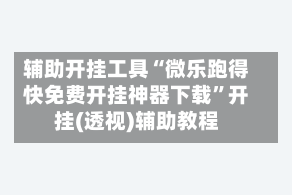辅助开挂工具“微乐跑得快免费开挂神器下载”开挂(透视)辅助教程