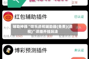 辅助神器“微乐透视辅助器(免费)(透视)”详细开挂玩法